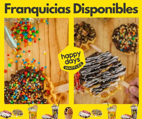 Happy Days Waffles deliciosos wafles belgas en paleta con los mejores toppings