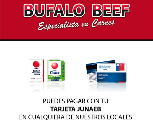 Usa tu tarjeta JUNAEB en las franquicias Bufalo Beef
