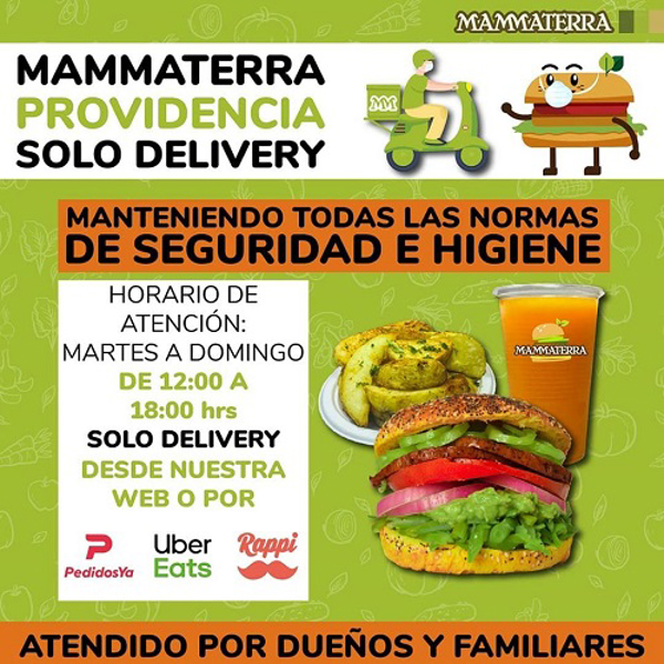  Atención la franquicia MammaTerra de Providencia comienza a atender a sus clientes.