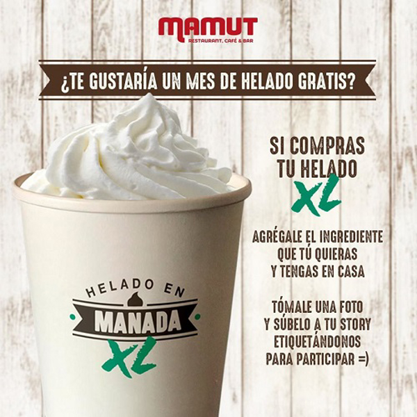 ¿Te gustaría comer helado gratis con las franquicias Mamut?