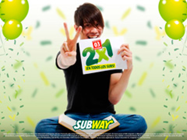 Promoción 2x1 en las franquicias de Subway Chile